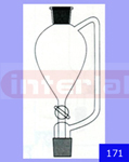 Pressure Equalising Funnels, Pear Shape with Socket, & PTFE Key Glass Stopcock & stem with cone.